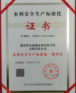 公司順利通過水利安全生產(chǎn)標準化一級復審